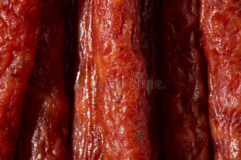 A Close Shot of Kabanos Sausages. Macro Photo Stock Image - Image of ...