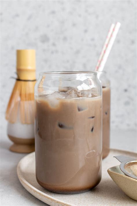 iced hojicha latte carmy easy healthy ish recipes
