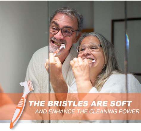 3 Pieces Hard Denture Brush, Double Bristle Head Denture Cleaning Brush ...