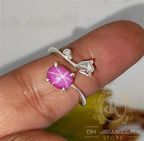 Pink Lindy Star Sapphire Ring Pink Star Sapphire Rose - Etsy