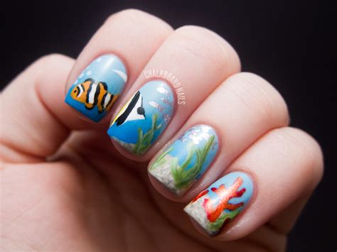 Ocean Scene Nail Art | Chalkboard Nails | Phoenix, Arizona Nail Artist