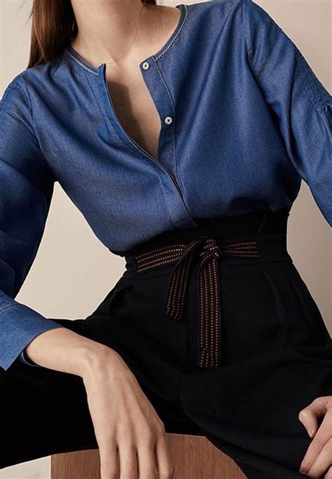 Massimo Dutti Bluzka/niebieski - (Pre-owned) - Zalando.pl