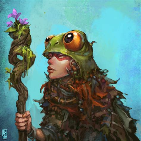 Frog Girl by Damian Dinev : r/ImaginaryDruids