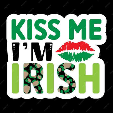 Premium Vector | Kiss me i'm irish stickers svg
