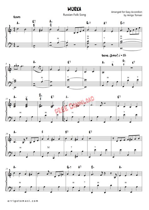 Murka (Russian Folk Song) for Accordion