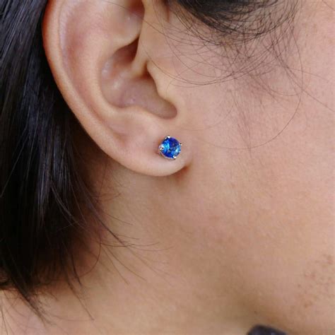 September birthstone earrings 👂 Ceylon genuine Blue Sapphire Now sale