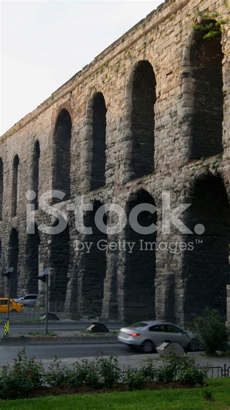 Cars Travel Under The Aqueduct Of Valens, Turkey. Stock Photo | Royalty ...