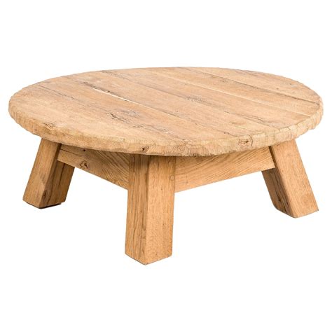 Extremely Large natural cleaned solid oak round Coffee Table / Low
