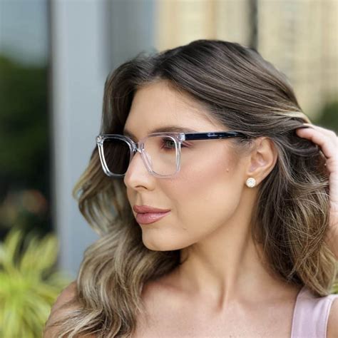 Óculos De Grau Feminino Quadrado Fino - Óculos de Grau Feminino Quadrado Transparente 397 - Ótica Griss