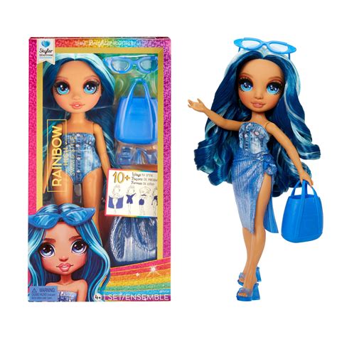 Rainbow High Swim & Style Fashion Doll- Skyler (Blue) : Amazon.com.br
