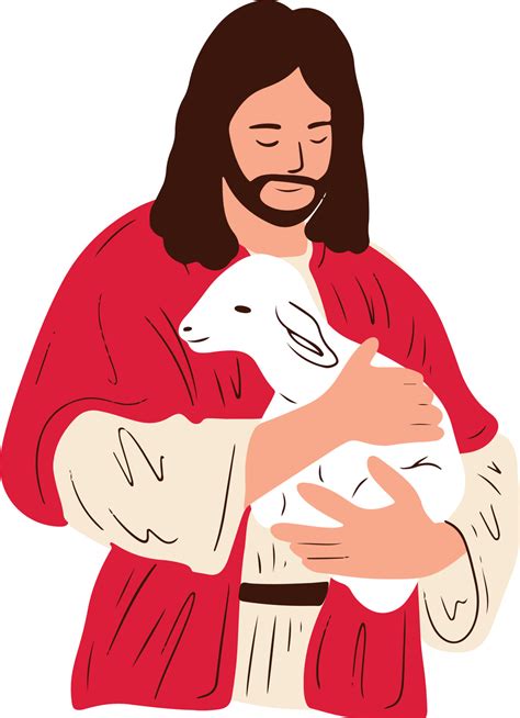 Jesus the Good Shepherd Illustration 24543066 Vector Art at Vecteezy