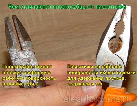Пассатижи и плоскогубцы: в чем разница и что общего, сравнение и отличия