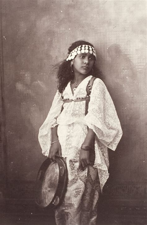 Fragrant Blossoms - Anonymous. Gypsy girl with tambourine, c....