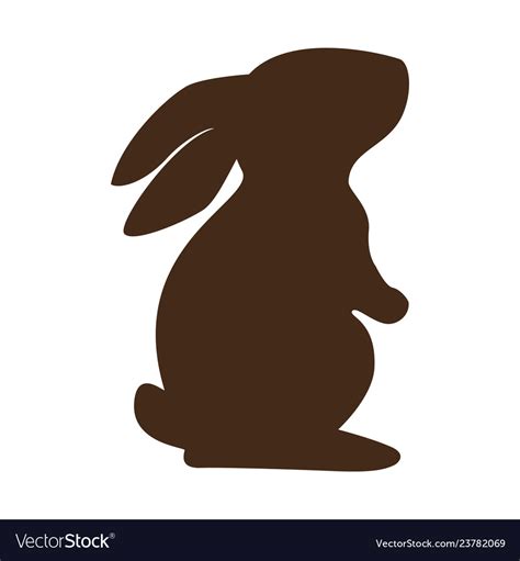 Cute rabbit character silhouette Royalty Free Vector Image