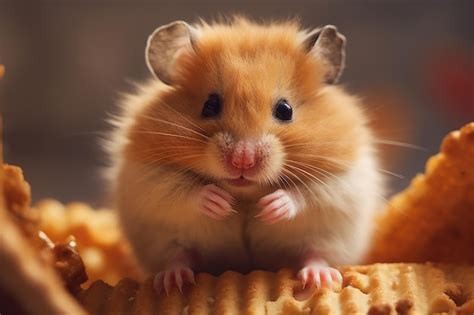 Premium AI Image | Fluffy hamster closeup