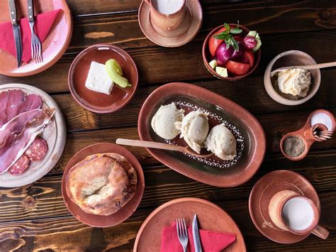 Traditional Serbian food. Kajmak, komplet lepinja, prsuta. | Food ...