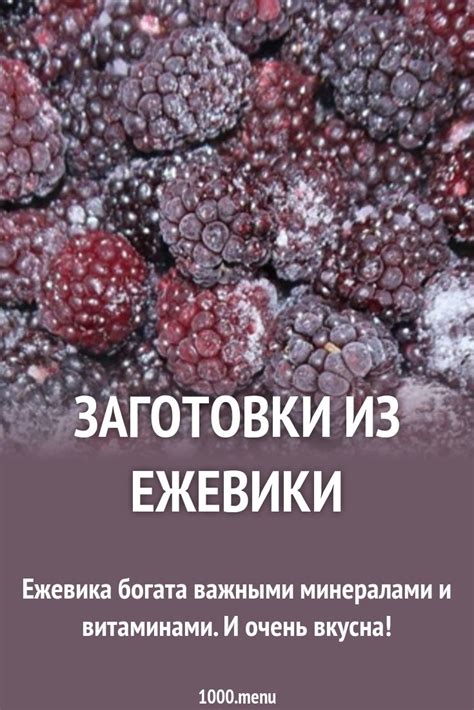 Заготовки из ежевики рецепт с фото - 1000.menu