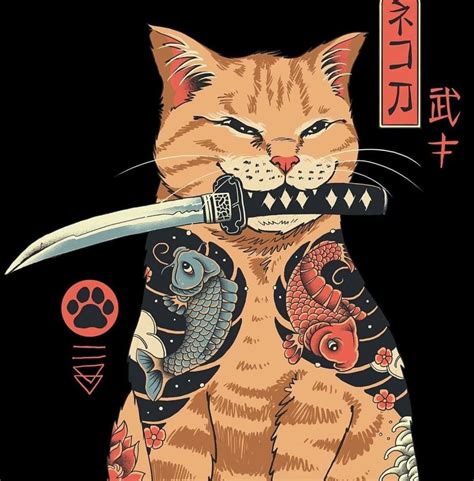 Samurai Cat | Samurai art, Japanese pop art, Japan art