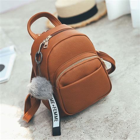 Купить Женский Маленький Рюкзак Эко Кожа Коричневый Портфель На Плече ...