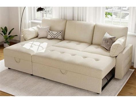 Tufted Couch with Storage | Modern Sleeper Sofa