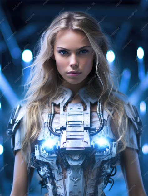 Premium AI Image | Beautiful hot girl android cyborg