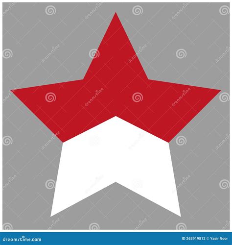 indonesian flag indonesian flag  star shape stock illustration