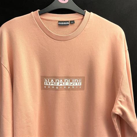 Napapijri geographic printed logo front design long... - Depop
