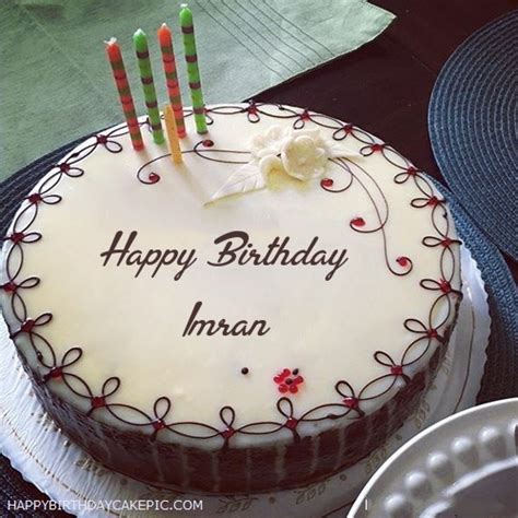 ️ Candles Decorated Happy Birthday Cake For Imran