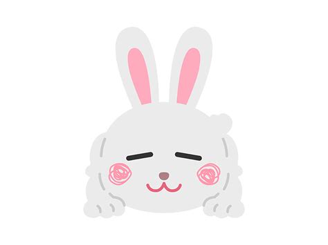 Free illustration of a relaxing white rabbit character｜イラストセンター