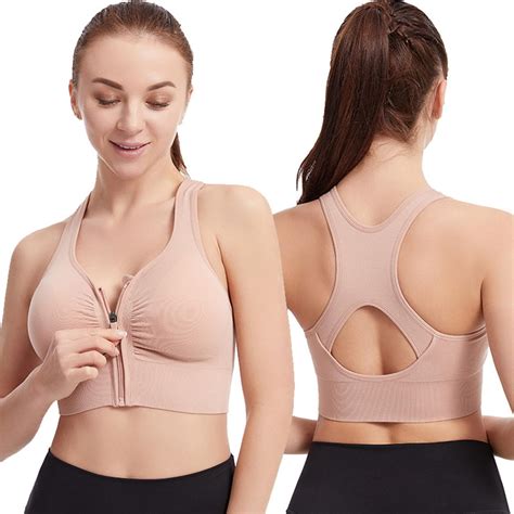 Munlar Zip-Front Sports Bras for Women High Impact Support Wireless