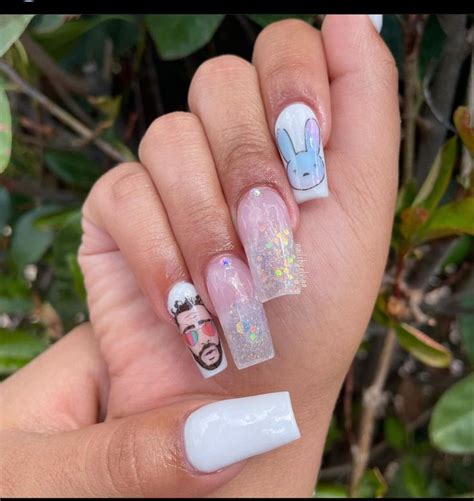 Bad Bunny Nails 🐰 ️🔥 | Bunny nails, Nails, Beauty