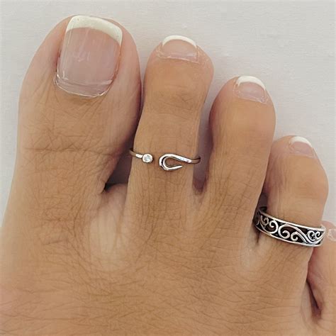 Sterling Silver Delicate Cz Toe Ring, Cubic Zirconia Toe Ring, Dainty
