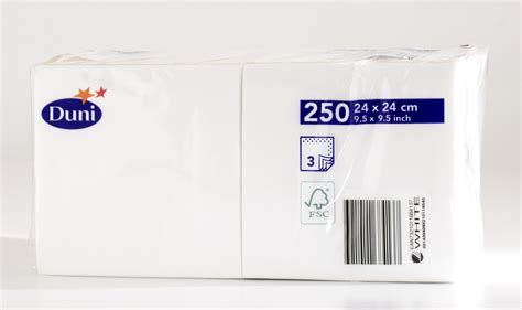 Duni 3 ply White Cocktail Napkins 24cm - Sybron