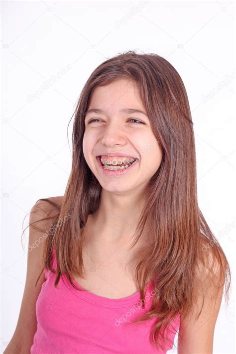 Beautiful young teen girl with brackets Stock Photo by ©Alexandra Lande ...