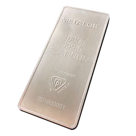 1000 g Platinbarren von Metalor – Edle Metalle AG
