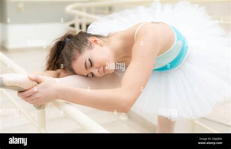 Beautiful flexible slender young girl ballerina. Ballet Stock Photo - Alamy