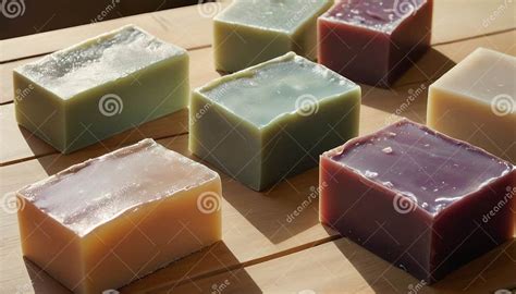 handcrafted artisan soap bars  wooden surface stock photo image