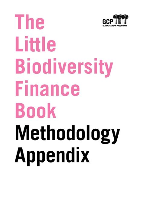 biodiversity finance book methodology appendix global canopy