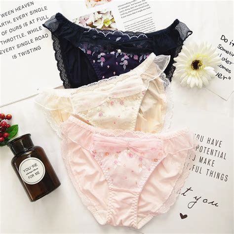 Japanese fresh floral underwear women waist briefs ladies underwear