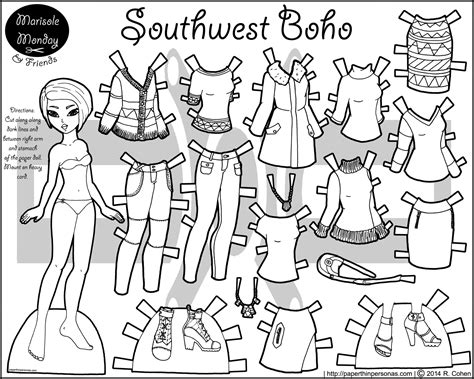 Southwestern Boho Paper Doll Set