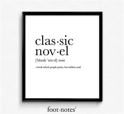 Classic Novel definition dictionary art print office decor | Etsy 