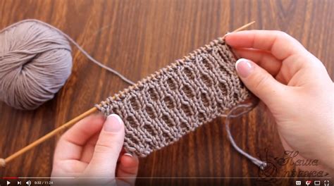 Двухсторонний узор спицами, видео | Double-sided knitting pattern ...