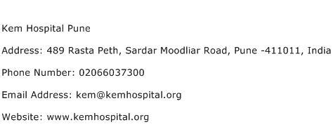 Kem Hospital Pune Address, Contact Number of Kem Hospital Pune