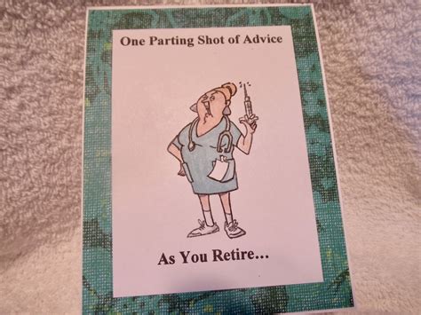 Nurses Retirement Card, Retirement Card for Nurse, Nurse Parting Shot ...