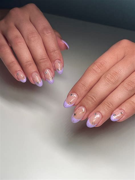 Reusable Purple Press on Nails Luxury Press Ons Gemstone Nails Cute
