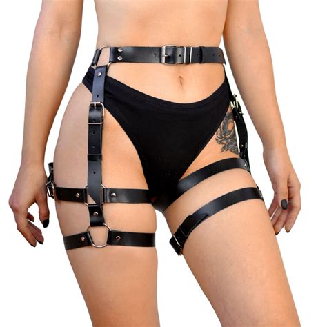 Гартеры Art of Sex Claire, натуральная кожа, размер L-2XL, цвет Черный ...