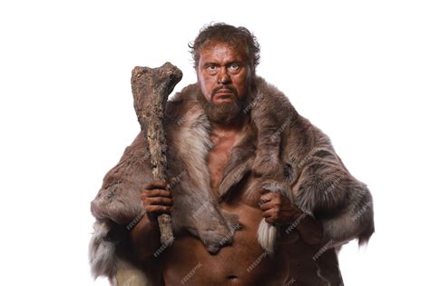Premium Photo | Portrait of an ancient caveman