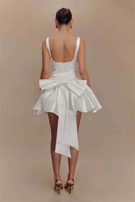 White Satin Dresses - Shop Online & MESHKI US