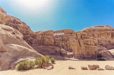 Premium Photo | Scenic view of Um Fruth rock arch in Wadi Rum desert Jordan