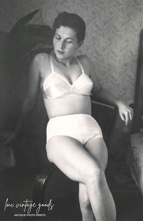 Women Posed in Lingerie Vintage Photo Print | 1940s Bra Panties